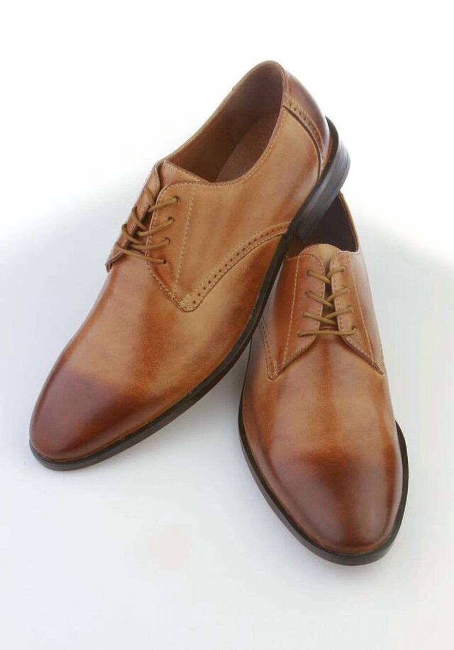 NEW FREDERICO LEONE men's hudson lace-up oxfords in tan